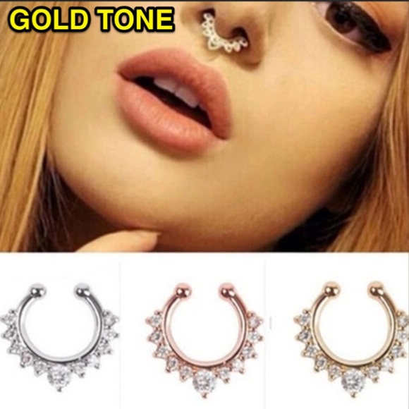 🔴5/$15⚠️𝗖𝗟𝗘𝗔𝗥𝗔𝗡𝗖𝗘⚠️ Gold Septum NEW - Picture 11 of 11